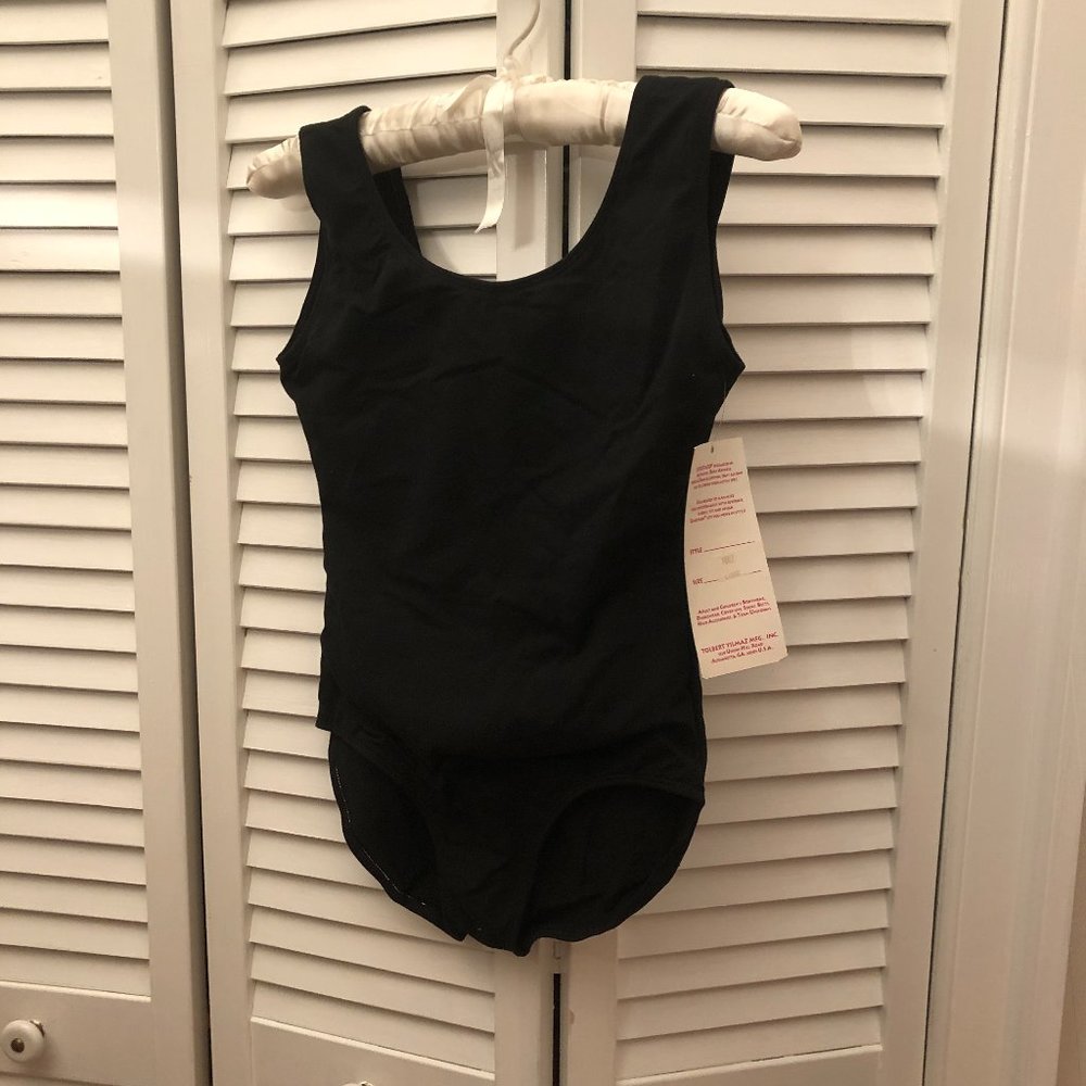 Eurotard Youth solid blac dance body sleeveless, L